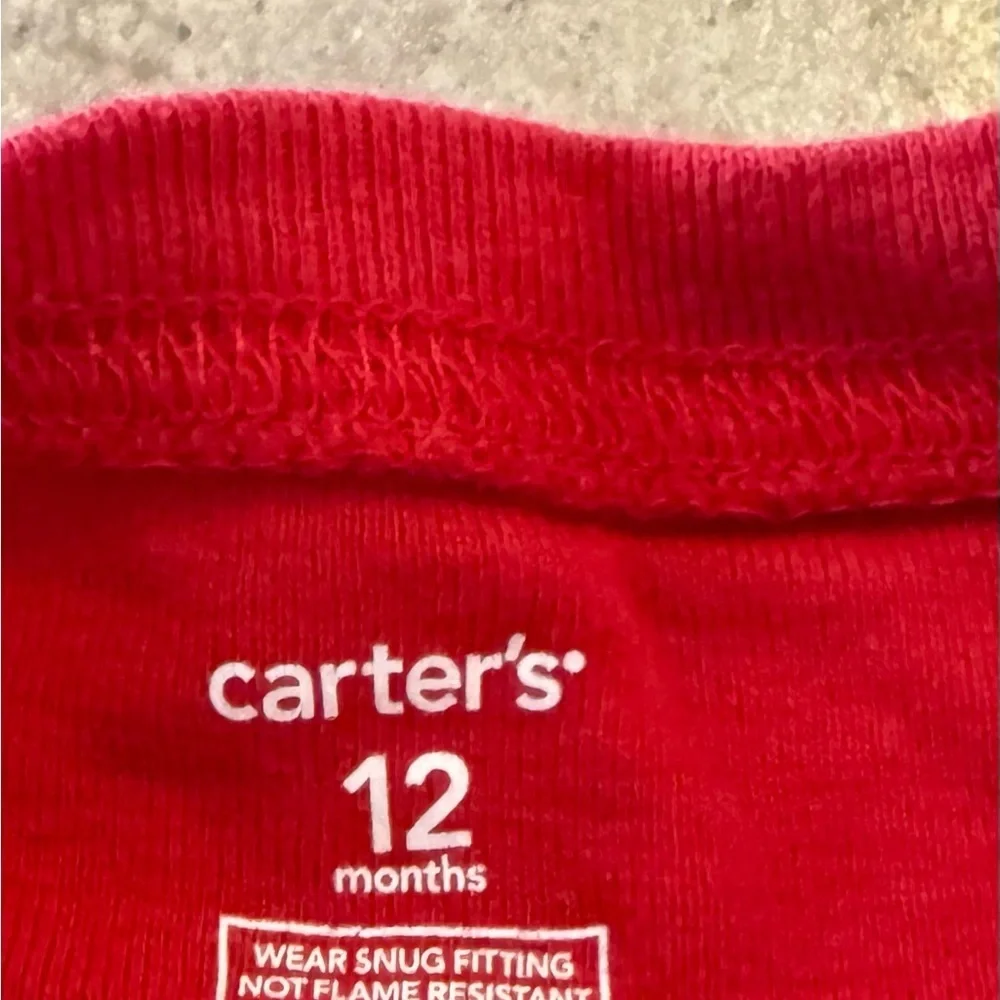 Carters-  Adorable Holiday Santa Pajamas, Size 12M